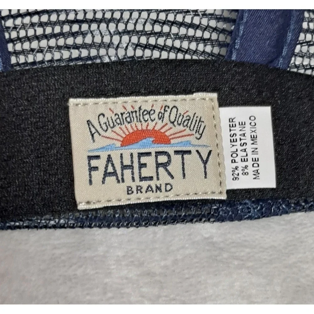 Faherty All Day Sun Trucker Hat Snapback Red Mesh Back